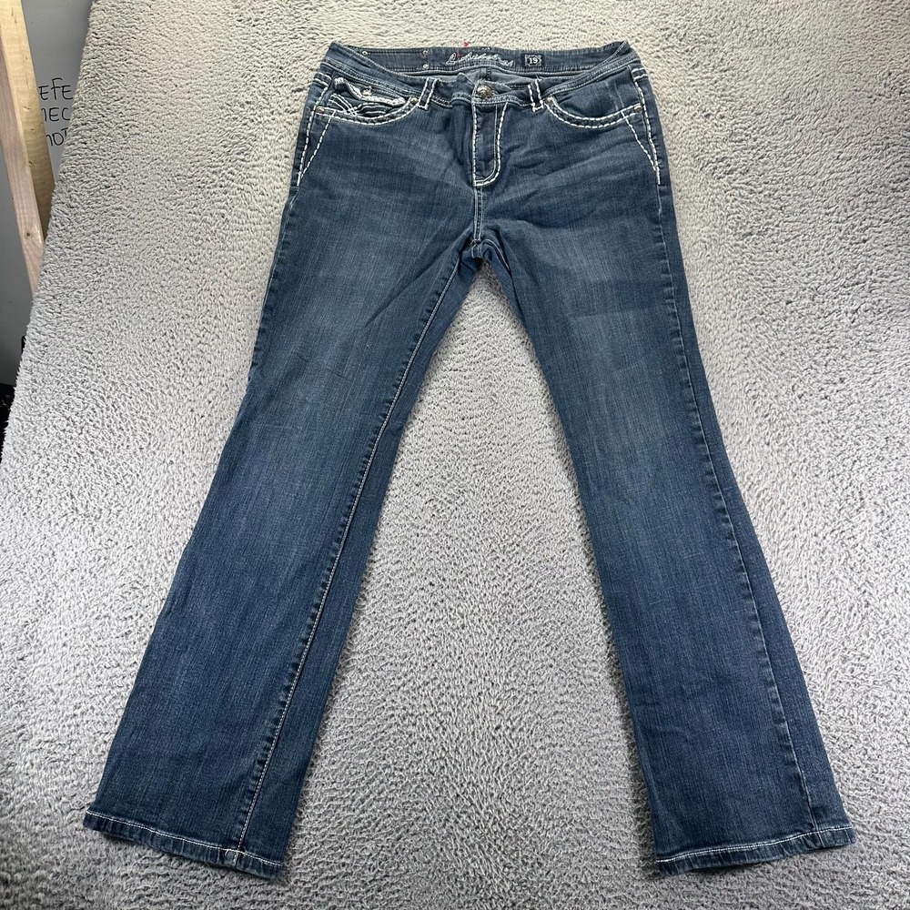 L.A. Idol USA Jeans Womens 19 Blue Cotton Denim Bootcut Workwear Faded Stretch